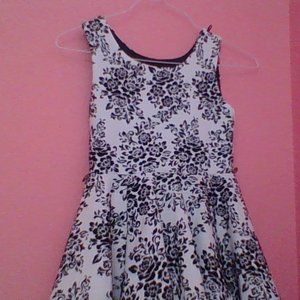 Black & white floral print dress